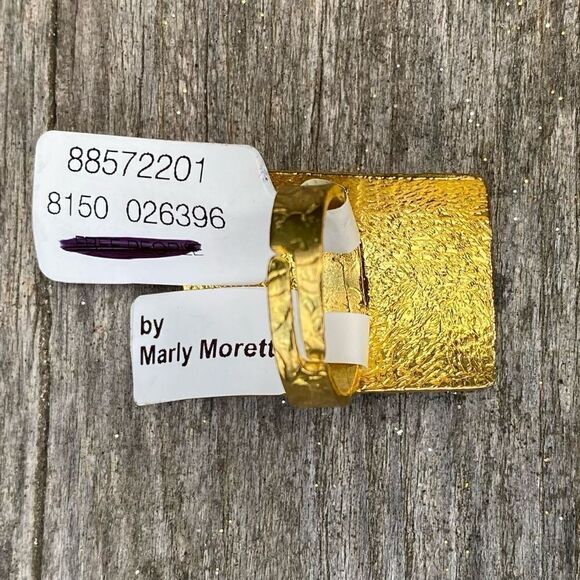 NWT Marly Moretti Free People Alba Freshwater Pearl/Brass/Pyrite Stone Ring Adj - Picture 8 of 11